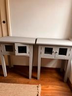 2 Kastjes, grijs mat geverfd, met glazen deurtjes, Huis en Inrichting, Ophalen, Gebruikt