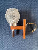 Vintage design oud wandlampje, Gebruikt, Ophalen of Verzenden, Hout