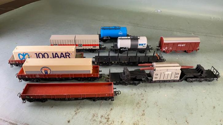 9 stuks marklin ho goederenwagens , 2e hands , geen dozen., Hobby en Vrije tijd, Modeltreinen | H0, Zo goed als nieuw, Wagon, Wisselstroom