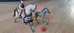 Schleich paard met veulen en ruiter, Verzamelen, Dierenverzamelingen, Ophalen of Verzenden, Zo goed als nieuw, Paard, Beeldje of Figuurtje
