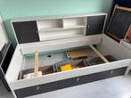 1 persoons bed - grijs - met lades, Ophalen, Gebruikt, 90 cm, Eenpersoons