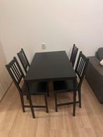 IKEA SANDSBERG eettafel met 4 STEFAN stoelen, Ophalen of Verzenden, Gebruikt, 4 tot 6 stoelen