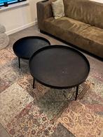 2 zwarte salon tafeltjes, Ophalen, Rond, 50 tot 100 cm, Minder dan 50 cm
