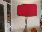 Mooie grote staande lamp met rode stoffen kap, Huis en Inrichting, Lampen | Vloerlampen, Ophalen, Gebruikt, Metaal, 150 tot 200 cm