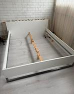 Bedframe 160x200, Wit, Tweepersoons, Ophalen of Verzenden, Zo goed als nieuw