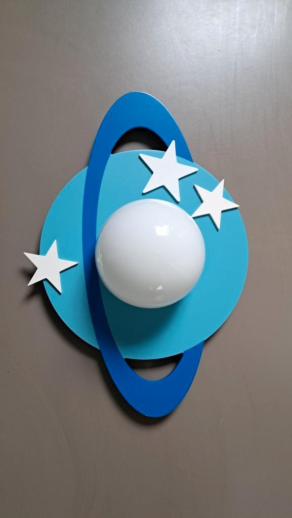 2x Philips plafond lamp kinderkamer ruimte space, Huis en Inrichting, Lampen | Plafondlampen, Zo goed als nieuw, Glas, Hout, Ophalen