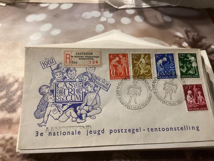 No7245 aangetekend Castricum E54 kinderpostzegels 3e natio, Postzegels en Munten, Postzegels | Eerstedagenveloppen, Onbeschreven