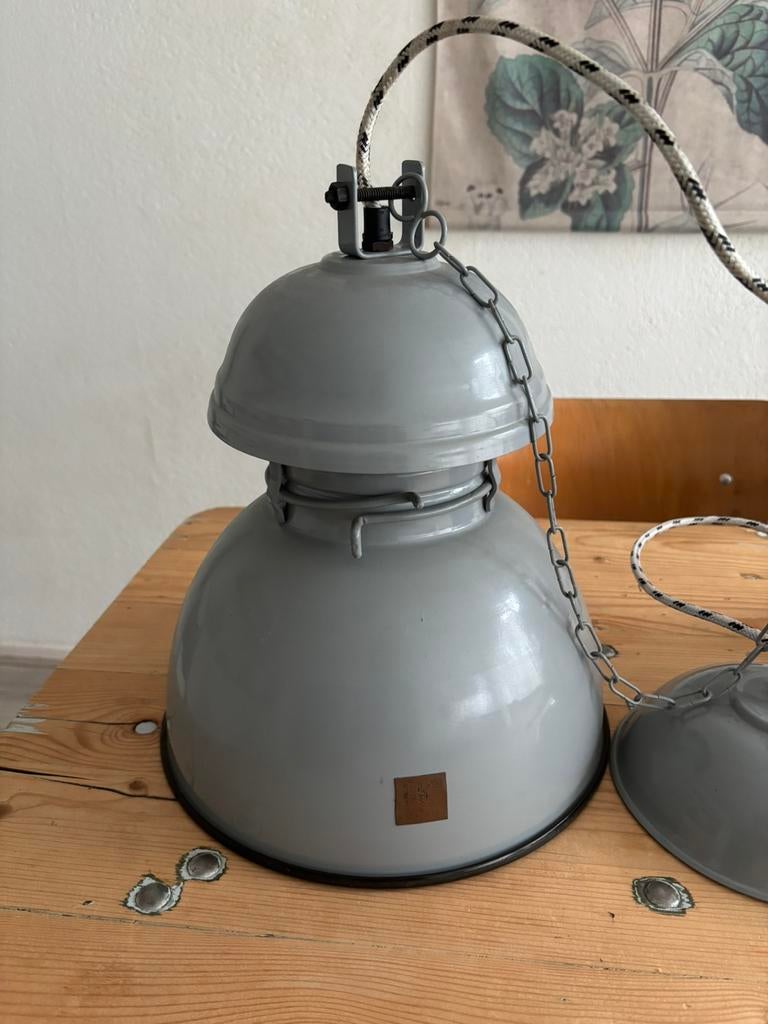 Industriële hanglampen HK living grijs, Ophalen, Overige materialen, Zo goed als nieuw, Minder dan 50 cm