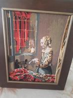 Schilderij met klassieke afbeelding 18e eeuw in houten lijst, Minder dan 50 cm, Ophalen of Verzenden, Zo goed als nieuw, Schilderij