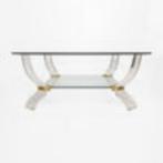 (0338) Vintage coffetable Curvasa Meubles (plexi) glas, Verzamelen, Retro, Ophalen, Huis en Inrichting