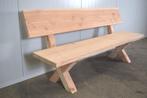 NIEUW Tuinbank Douglas hout met rugleuning en kruispoot, Tuin en Terras, Ophalen, Nieuw, Hout