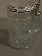 Vintage Duitse Bierpul Glas - Hert Motief, Ophalen of Verzenden