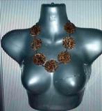 Manouk - ketting met dierenprint, Overige materialen, Verstelbaar, Bruin, Verzenden