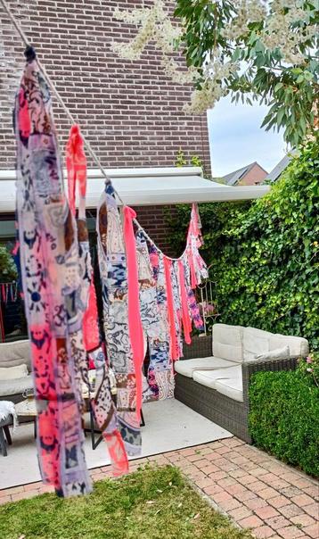 Boho linten slinger 7 mtr. neon rose beschikbaar voor biedingen