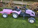 Roze pedaaltractor met aanhanger, Ophalen