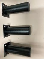 Meubelpoot 12 cm mat zwart rond 3 stuks, Tafelpoot, Minder dan 50 cm, Rond, Nieuw