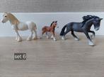 Schleich Shire hengst, merrie, veulen Set 6, Ophalen of Verzenden, Gebruikt, Jongen of Meisje
