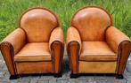 2 schapenleren fauteuils + BEZORGING GRATIS, Gebruikt, Art deco, Ophalen of Verzenden, Hout