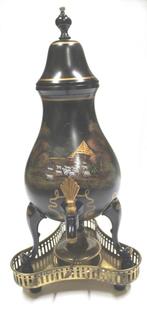 Oude handbeschilderde tinnen kraantjeskan, Antiek en Kunst, Ophalen of Verzenden