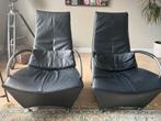 Sitting vision stoelen zwart runderleer, Huis en Inrichting, Fauteuils, Ophalen, Minder dan 75 cm, Leer, Zo goed als nieuw