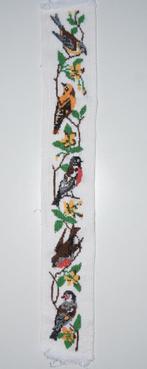 Vintage geborduurd Schellekoord met vogels & bloemen, Ophalen