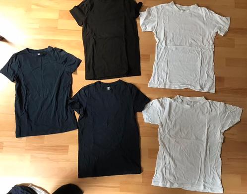 5 basis t-shirts blauw, zwart en wit maat 146-152, 158 Hema, Kinderen en Baby's, Kinderkleding | Maat 146, Zo goed als nieuw, Jongen