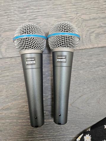 2x shure beta 58a microfoons  beschikbaar voor biedingen