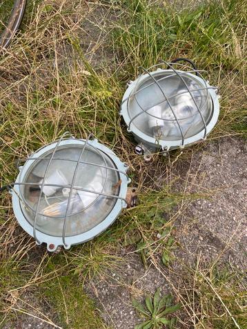 Orginele scheeps- industrie lampen set, goede staat vintage beschikbaar voor biedingen
