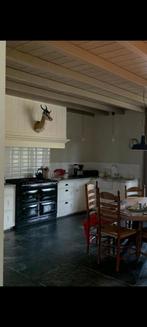 Prachtige hoekkeuken met een terrazzo blad en boretti, Ophalen, Zo goed als nieuw, Graniet of Steen, Hoekkeuken