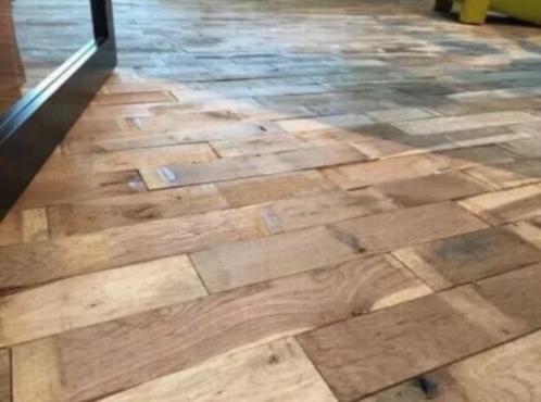 MASSIEVE TEAKHOUTEN VISGRAATVLOER, Huis en Inrichting, Stoffering | Vloerbedekking, Ophalen of Verzenden