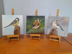 Partij nr 2 - 3x vogelschilderij 1 prijs -uit eigen atelier, Ophalen of Verzenden