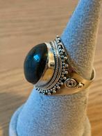 Prachtige zilveren labradorite ring maat 16, Ophalen, Zilver, Ring, Met edelsteen
