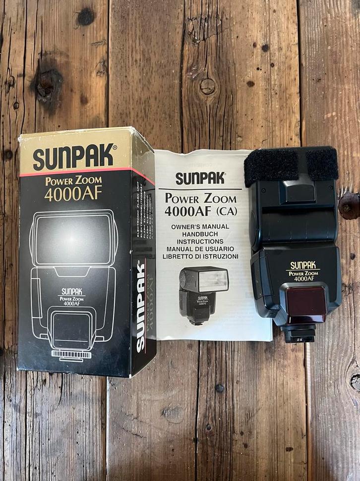 Sunpak Power Zoom 4000 AF Flitser, Audio, Tv en Foto, Fotografie | Flitsers, Gebruikt, Overige merken, Kantelbaar, Ophalen