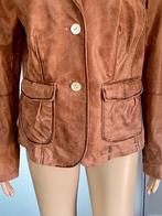 J112 Donna D maat 42=L echt-leren jasje jas blazer bruin, Donna D, Bruin, Maat 42/44 (L), Ophalen of Verzenden