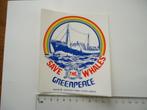sticker SAVE THE WALES Greenpeace damrak 98 oud mokum retro, Verzamelen, Stickers, Verzenden