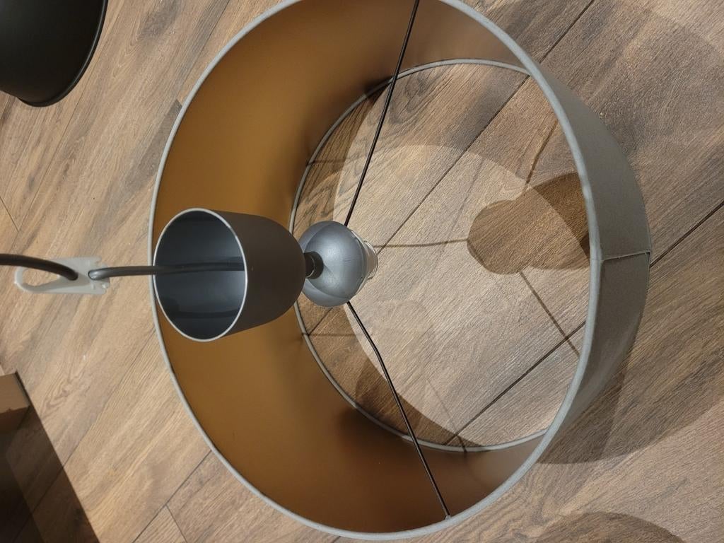 Pendant Lamp Light Gray & Gold, Ophalen, Zo goed als nieuw, Rond