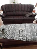 Lederen bankstel 3-zits + 2 stoelen, Huis en Inrichting, Ophalen, Gebruikt, Leer, Comfortabel