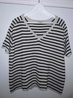 Milano Italy Beige/Zwart Gestreept T-shirt Maat XL, Zwart, Maat 46/48 (XL) of groter, Ophalen of Verzenden, Korte mouw