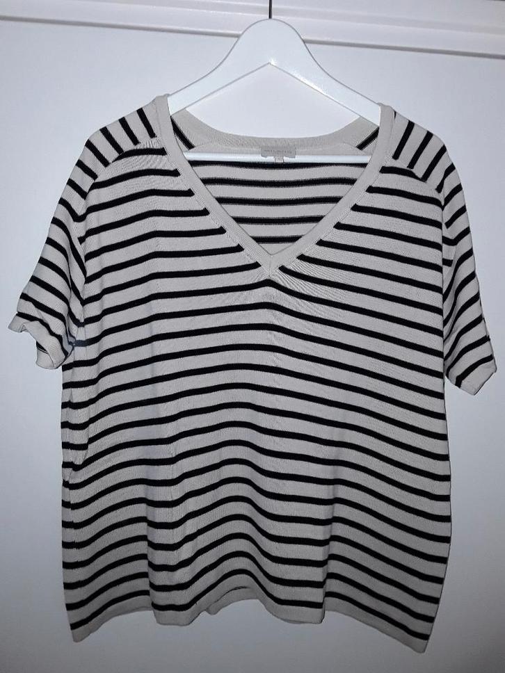 Milano Italy Beige/Zwart Gestreept T-shirt Maat XL, Kleding | Dames, T-shirts, Nieuw, Maat 46/48 (XL) of groter, Zwart, Korte mouw