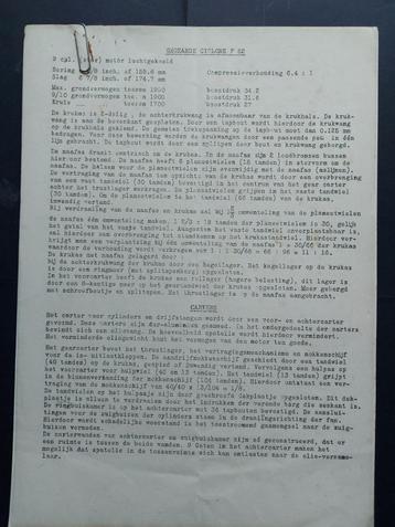 Schrijven over de Wright Cyclone F 52 motor (K1034)  beschikbaar voor biedingen