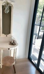 Antique kaptafel / side table & spiegel of rivièra maison kr, Ophalen