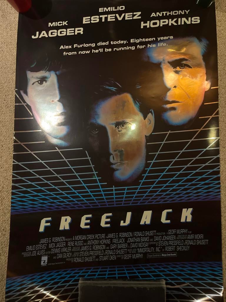 Freejack Filmposter met Mick Jagger, Verzamelen, Ophalen of Verzenden, Zo goed als nieuw