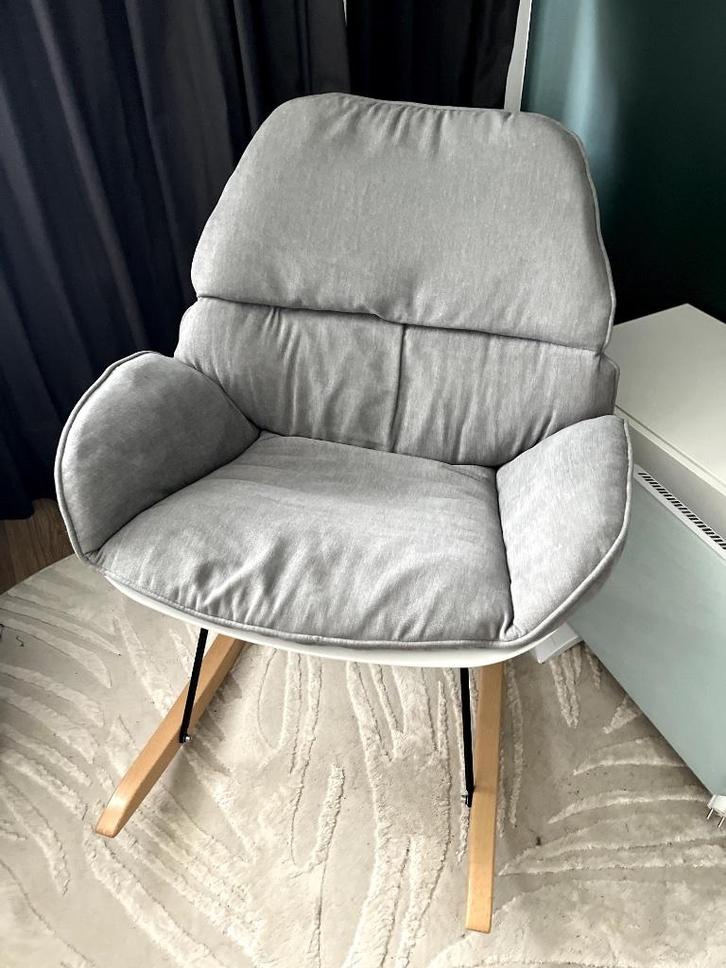 Childhome Lounge schommelstoel, Huis en Inrichting, Stoelen, Zo goed als nieuw, Eén, Hout, Kunststof, Metaal, Stof, Wit, Ophalen
