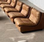 Vintage Modulaire Sofa in Bruin Leer - De Sede & COR Stijl, Ophalen, Gebruikt, Leer, 75 tot 100 cm