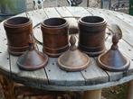 Vintage houten potten met deksel made in India in topstaat., Antiek en Kunst, Antiek | Keukenbenodigdheden, Ophalen of Verzenden