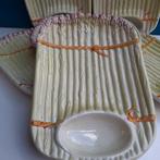 6 Brocante Barbotine Aardewerk Asperge Borden, Ophalen of Verzenden