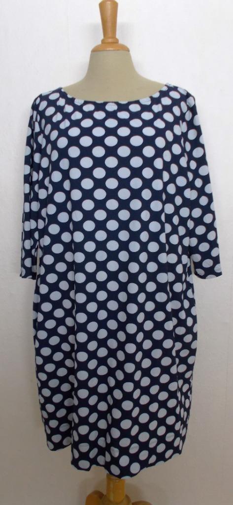 Blauwe bolletjes jurk van La Dress by Simone! XXL, Kleding | Dames, Jurken, Zo goed als nieuw, Maat 46/48 (XL) of groter, Blauw