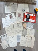 Groot lot Belgische WO1 WO2 medaille oorkondes etc, Verzamelen, Militaria | Tweede Wereldoorlog, Overige gebieden, Verzenden, Lintje, Medaille of Wings