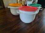 3 witte opbergbakjes tupperware 700 ml in prima staat, Ophalen of Verzenden, Gebruikt
