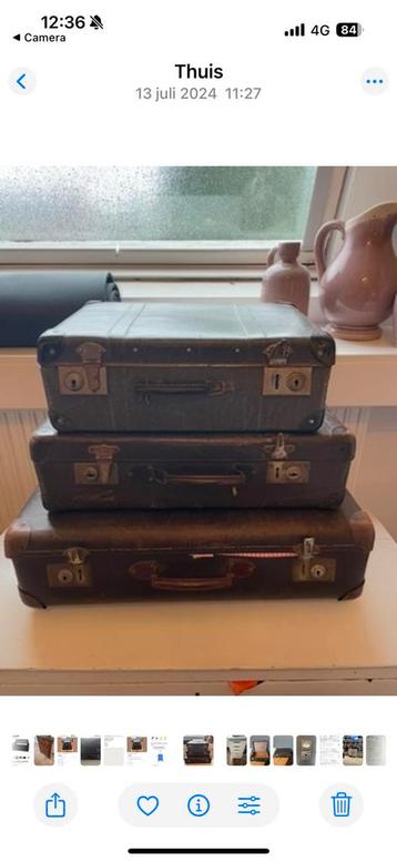 3 autentieke decoratie oude koffers beschikbaar voor biedingen